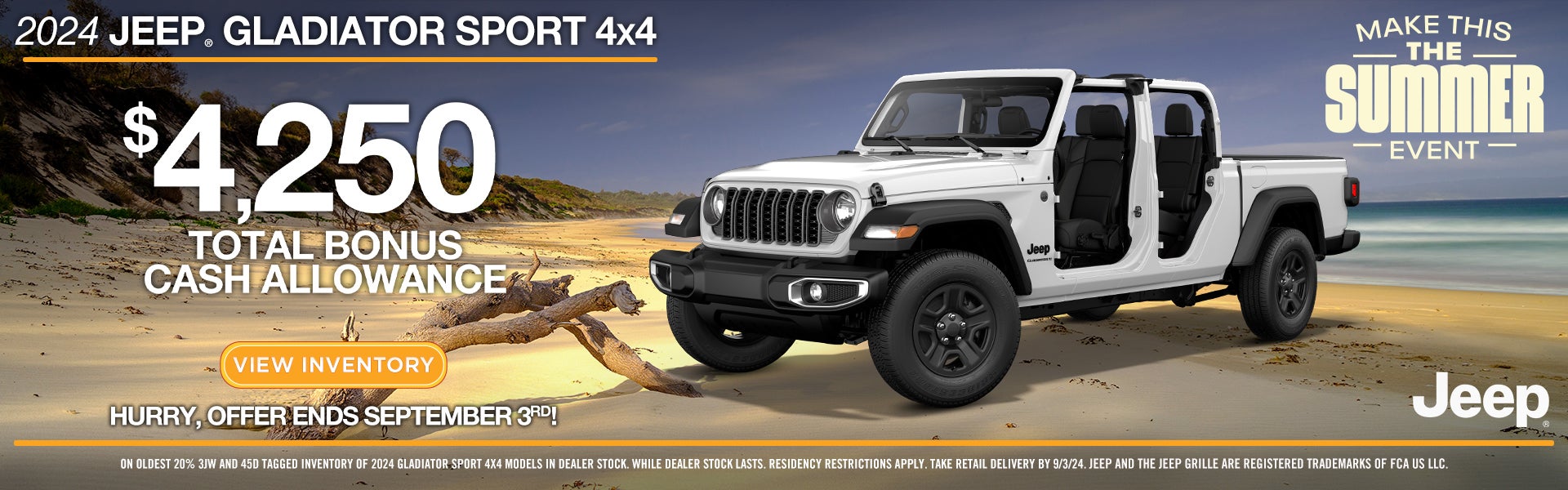 2024 Jeep Gladiator Sport Cash Allowance
